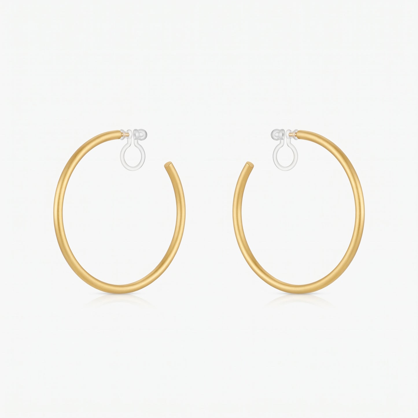 Matt gold-plated large invisible LIVI AIR Sin perforación Hoop earrings