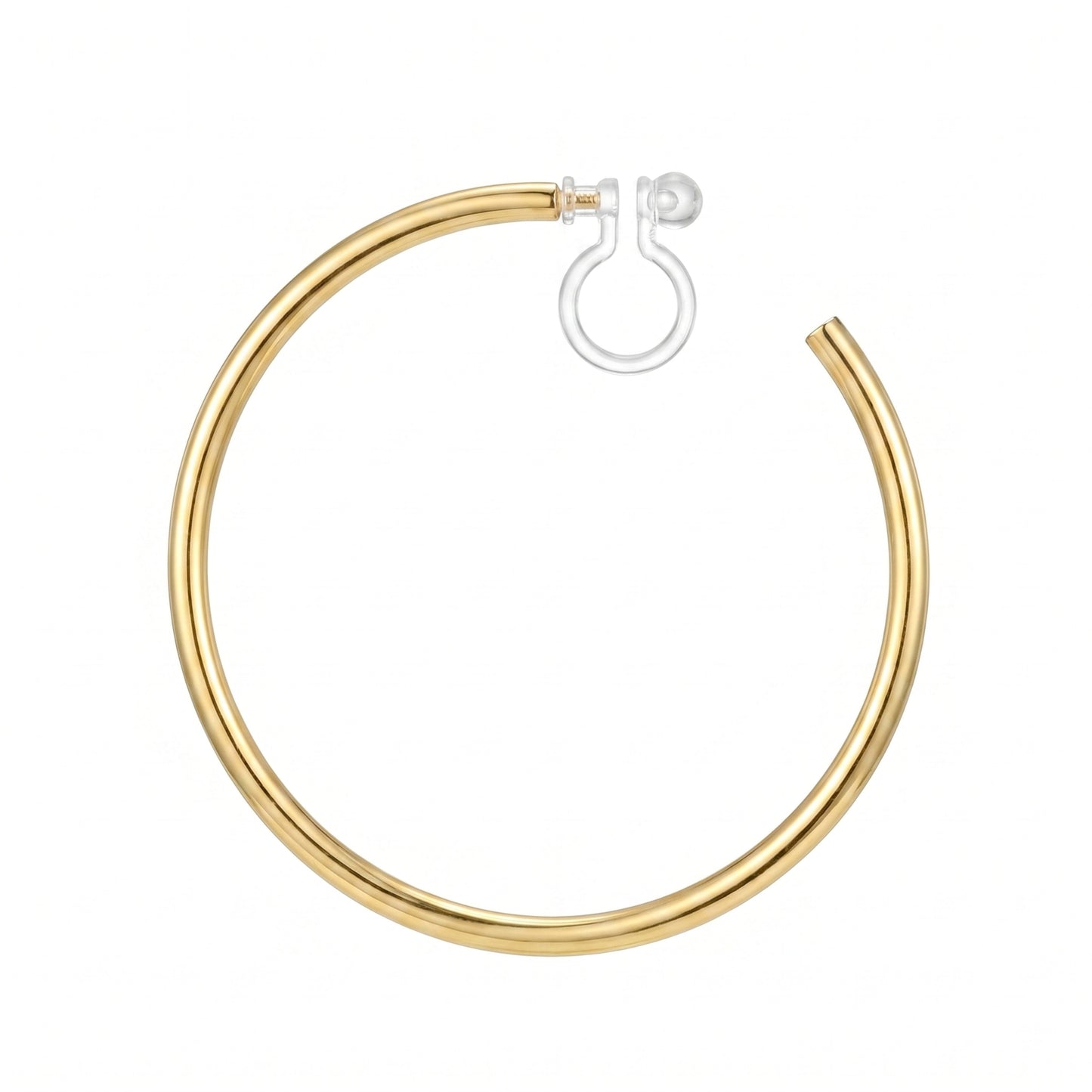 Matt gold-plated large invisible  LIVI AIR Sin perforación Hoop earrings
