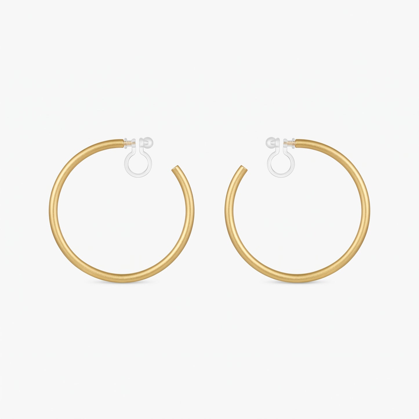 Matt gold-plated large invisible  LIVI AIR Sin perforación Hoop earrings