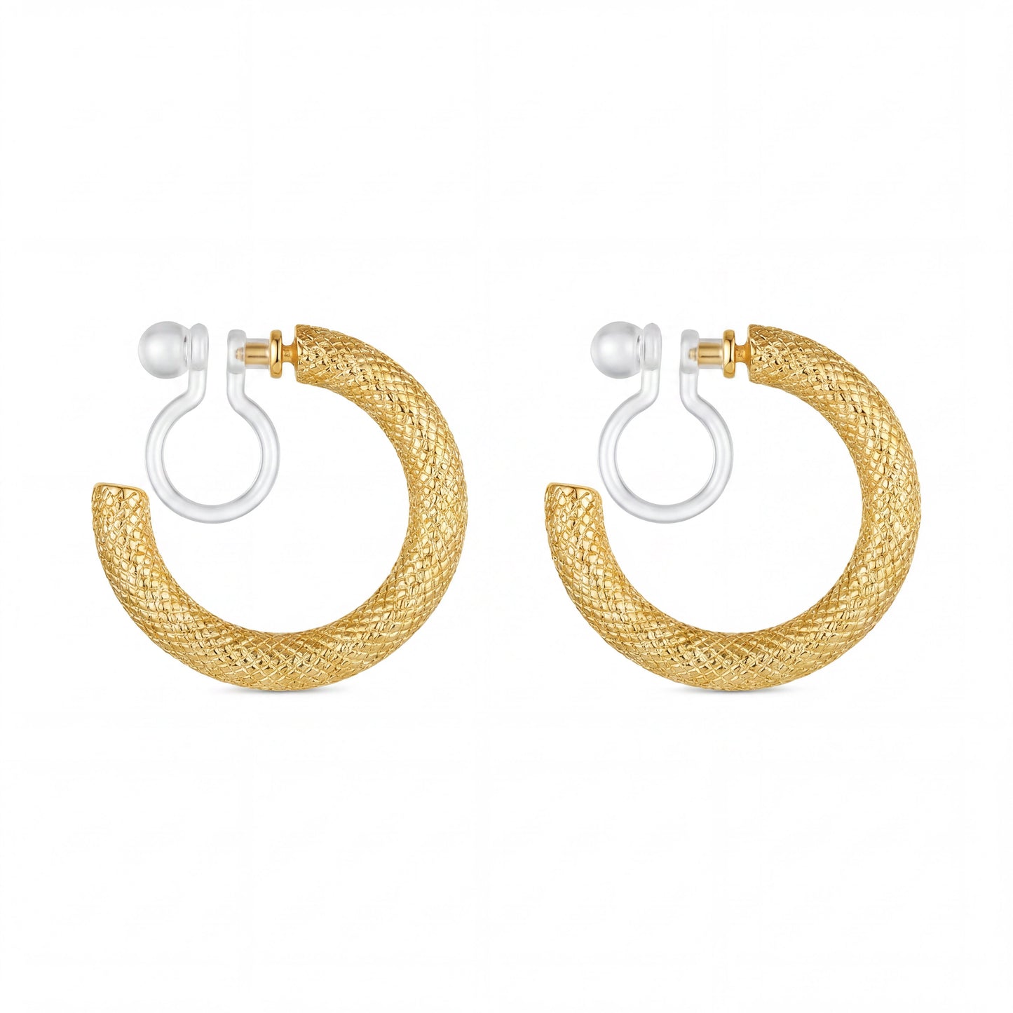18K Gold Vermeil No-Piercing Hoop Earrings