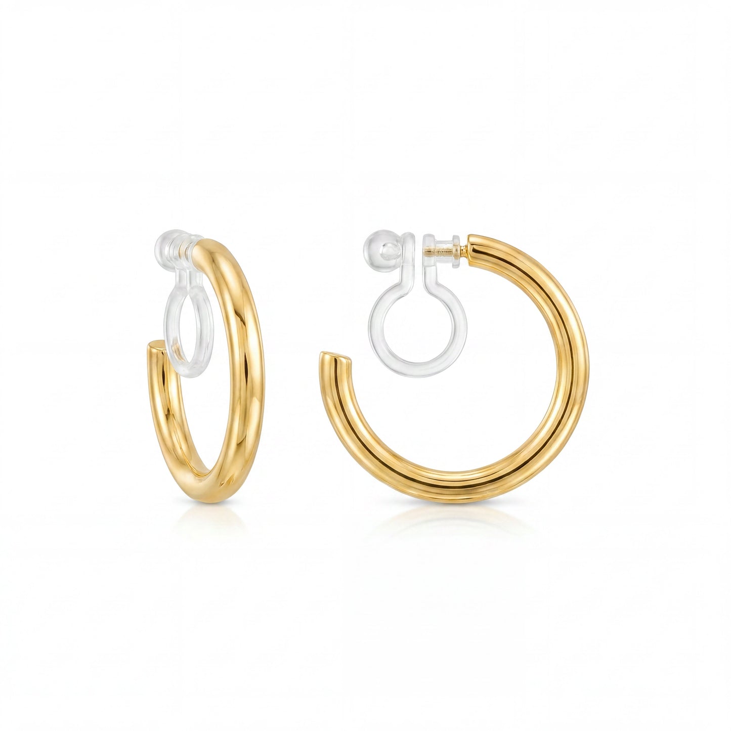 18K Gold Vermeil No-Piercing Hoop Earrings