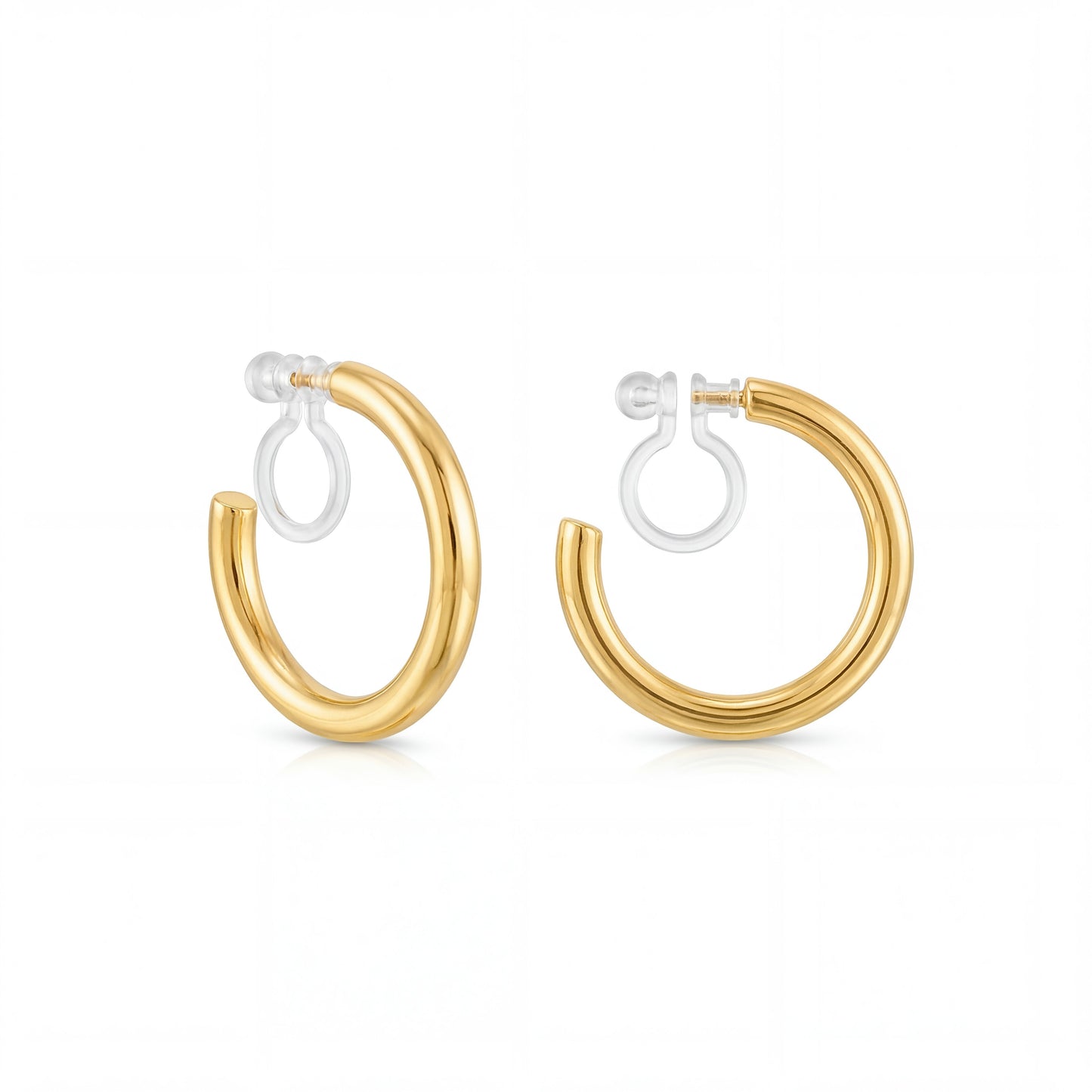 18K Gold Vermeil No-Piercing Hoop Earrings