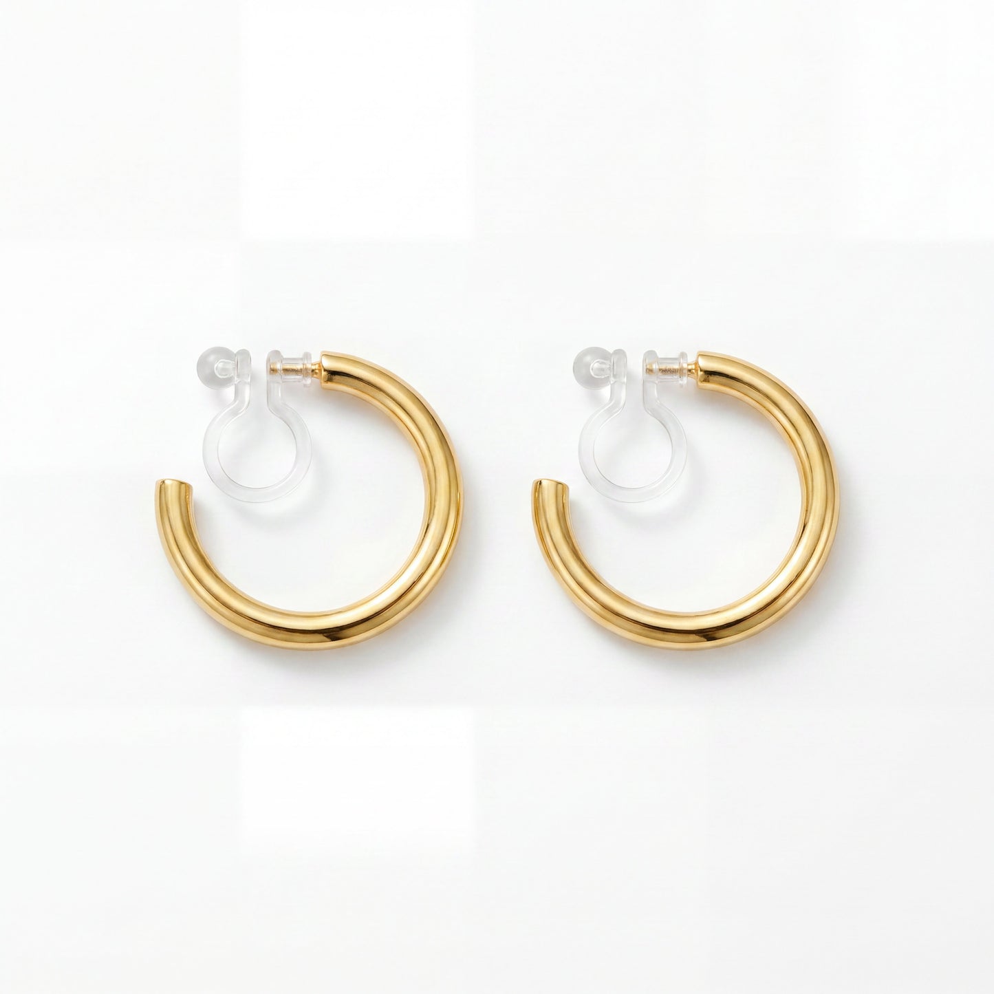 18K Gold Vermeil No-Piercing Hoop Earrings